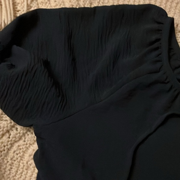 DKNY Navy Blue Dress with Puff Sleeves and ruffle hem S - Picture 8 of 8